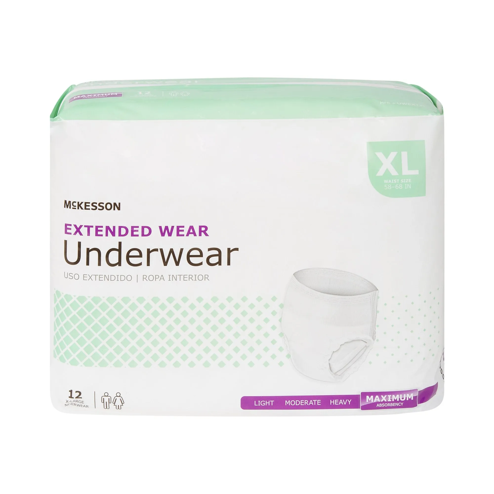 McKesson Extended Wear Maximum Absorbent Underwear, Extra Large