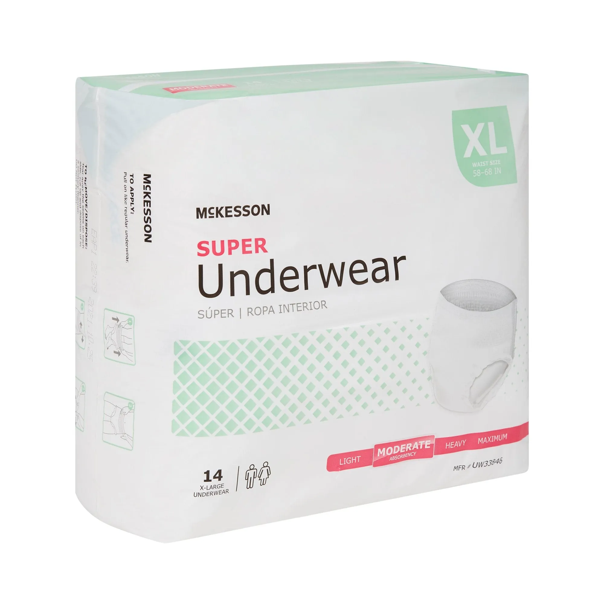 McKesson Super Moderate Absorbent Underwear, Extra Large