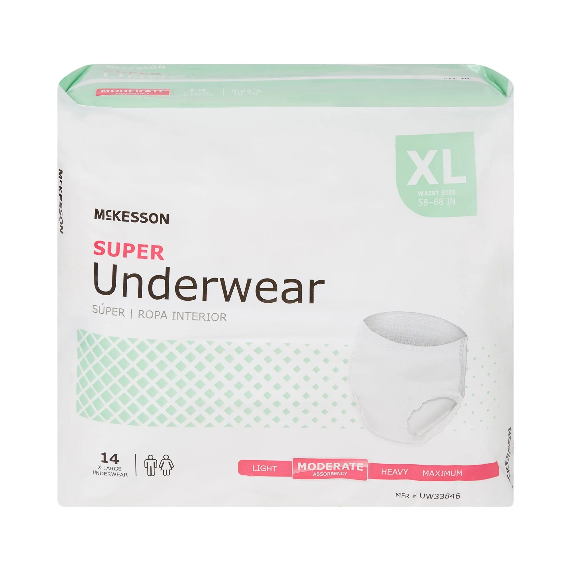 McKesson Super Moderate Absorbent Underwear, Extra Large