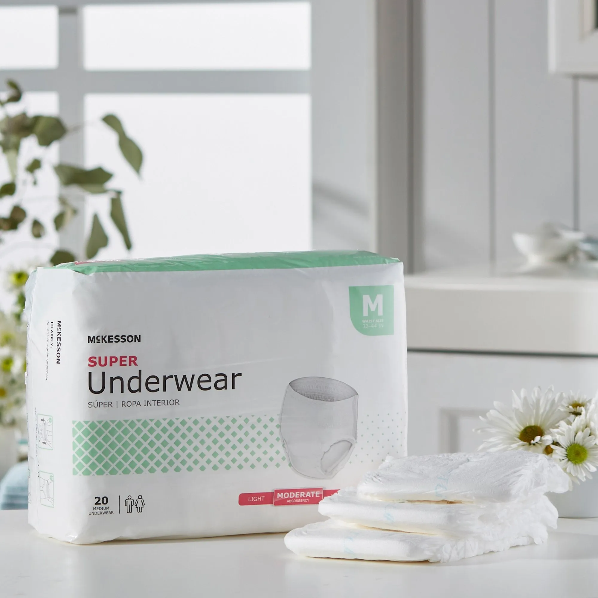 McKesson Super Moderate Absorbent Underwear, Medium