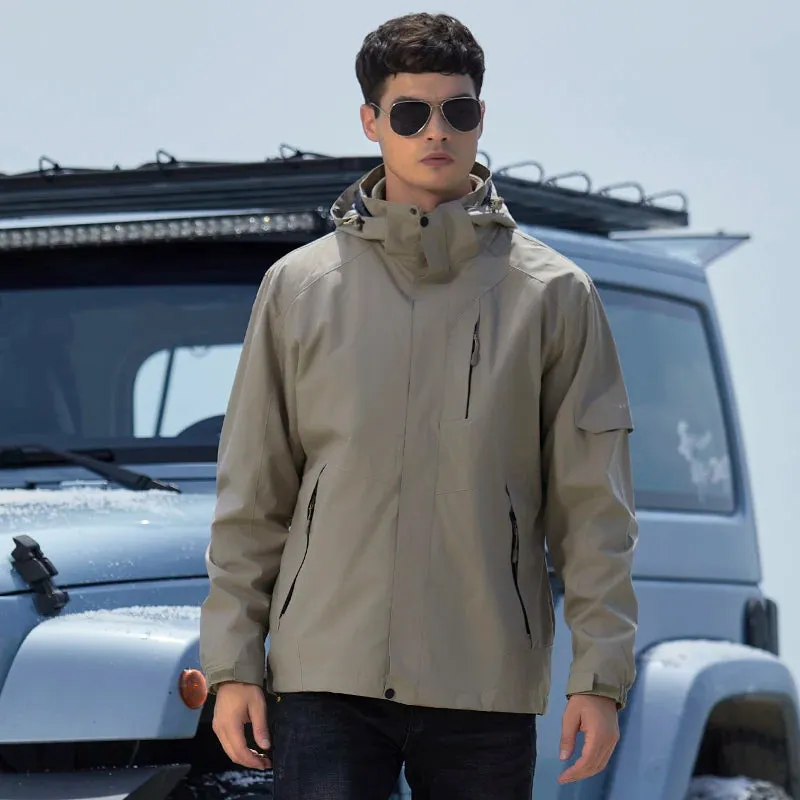 Men Thick Warm Waterproof Hooded Parka Coat Windbreaker Two-pieces Sets Winter Jacket 3 in 1 Outdoor Hiking Snow Jackets Women