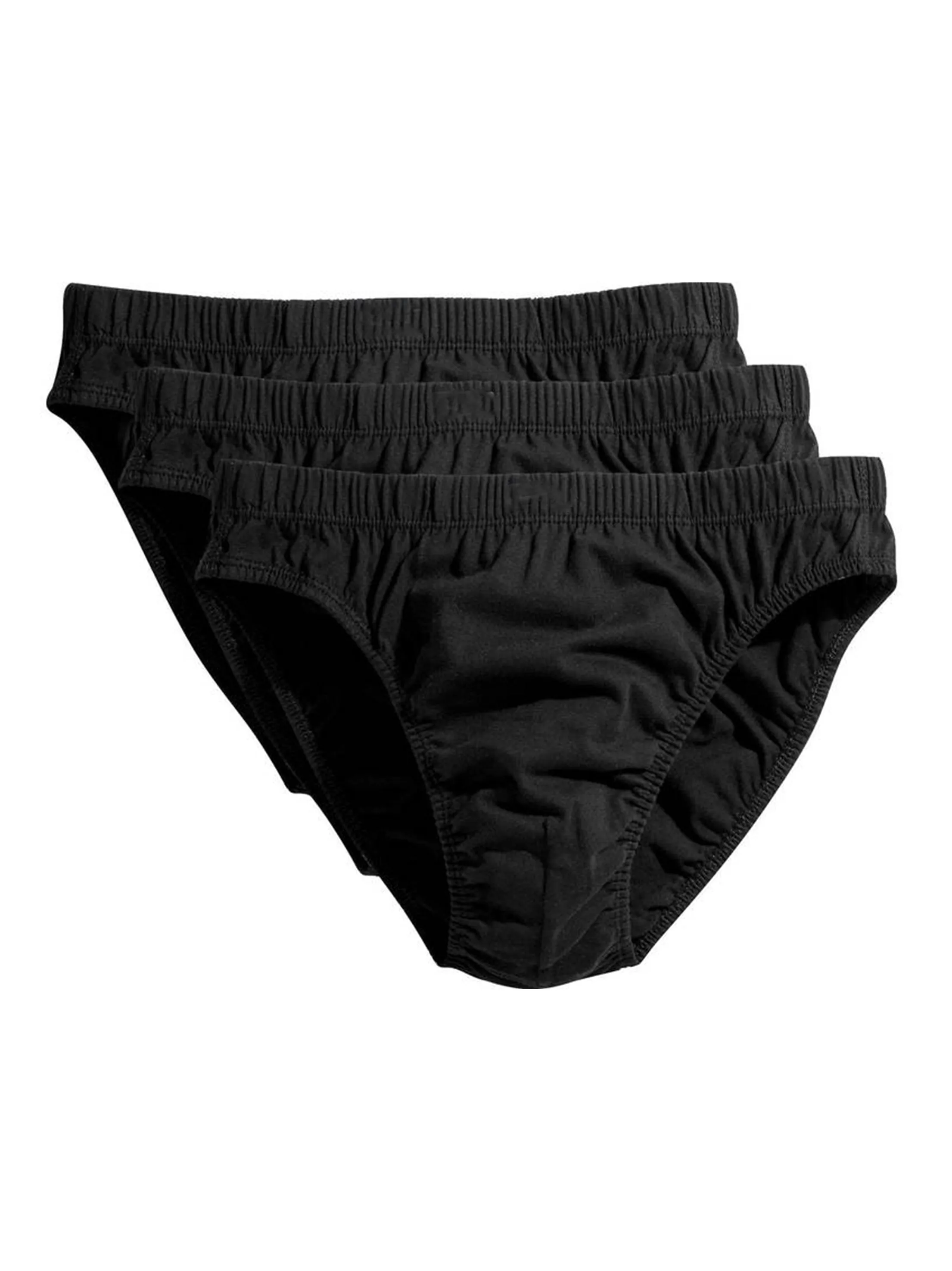 Men's 3 Pack Plain Solid Briefs,Black