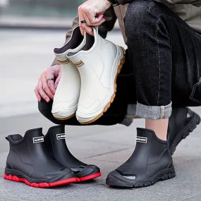 Men's Ankle Rain Boots - Soft PVC Sole, Waterproof, and Slip-Resistant - Suitable for All Ages