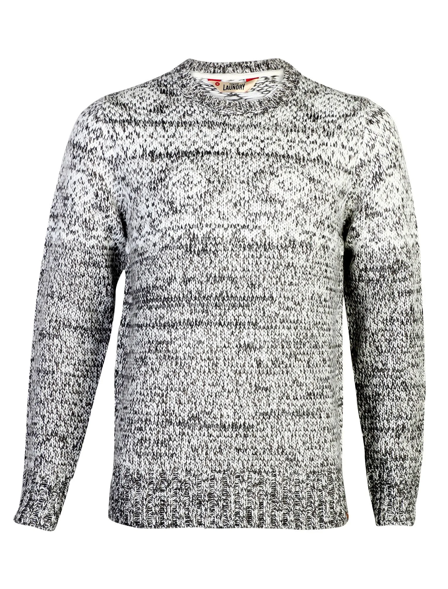 Men's Asher Jacquard Nordic Fairisle Wool Blend Jumper in Grey / Ecru Twist - Tokyo Laundry