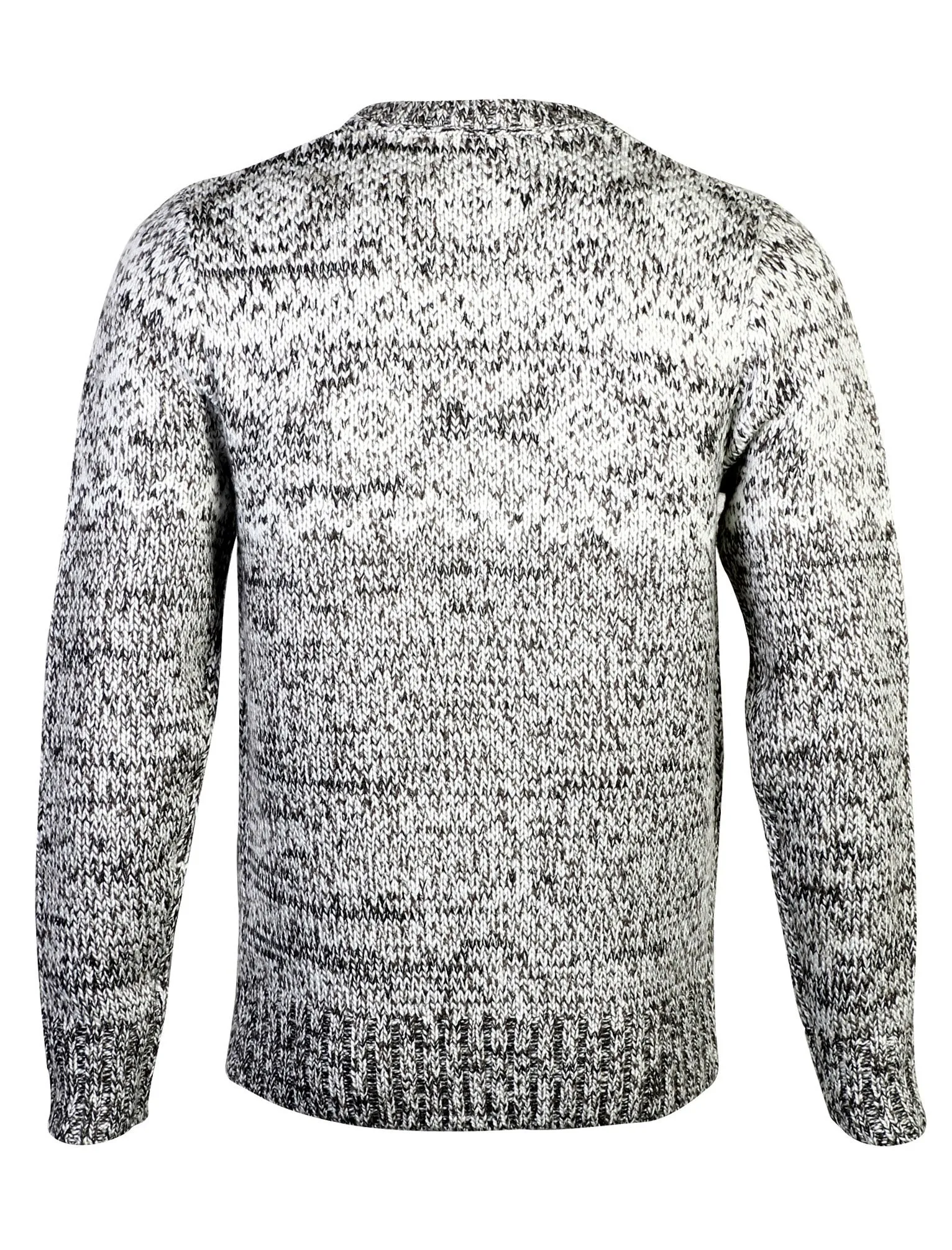 Men's Asher Jacquard Nordic Fairisle Wool Blend Jumper in Grey / Ecru Twist - Tokyo Laundry