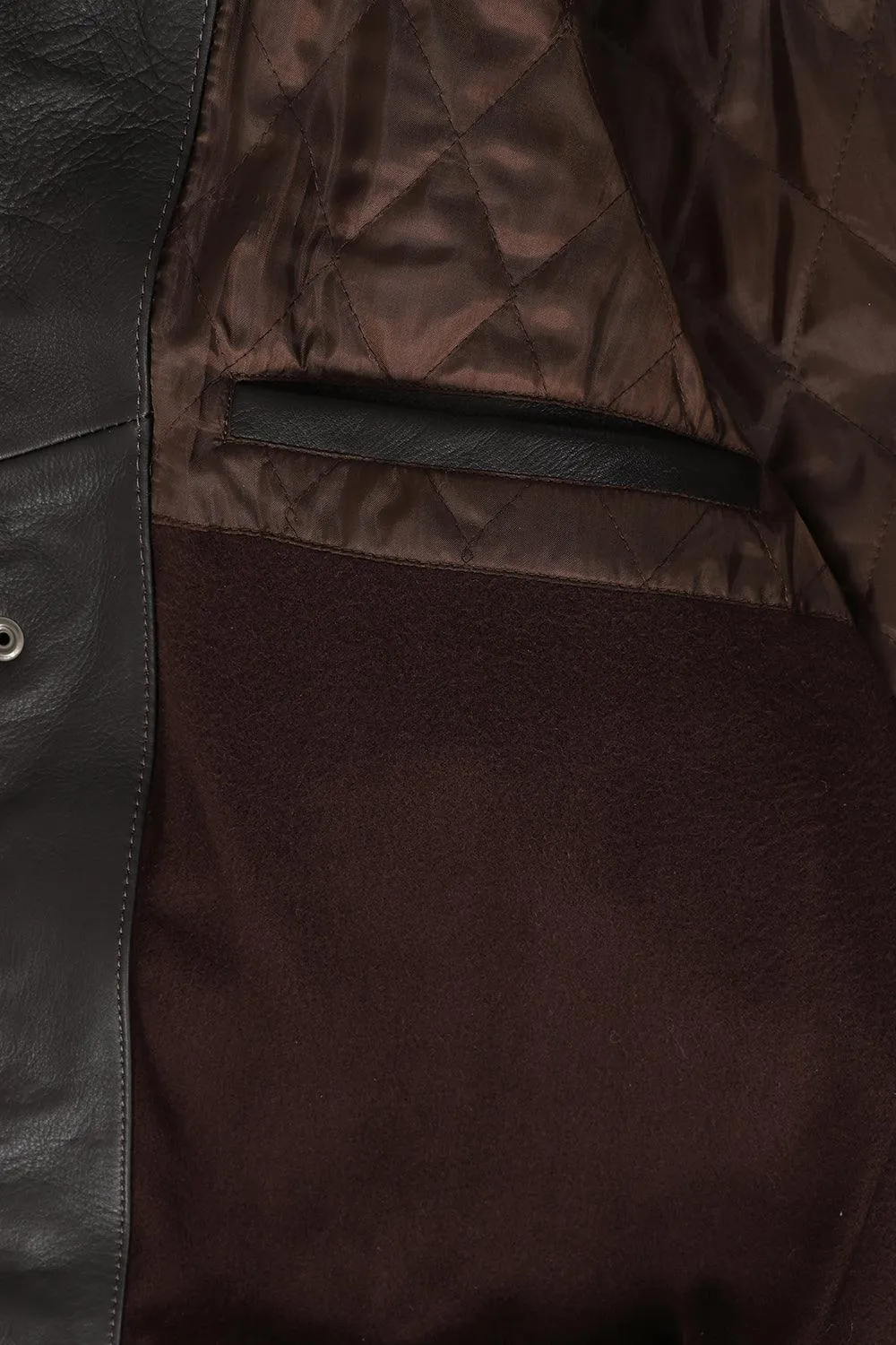 Men's Brown Real Leather Pilot Jacket with Detachable Fur Collar - 'HARRY'