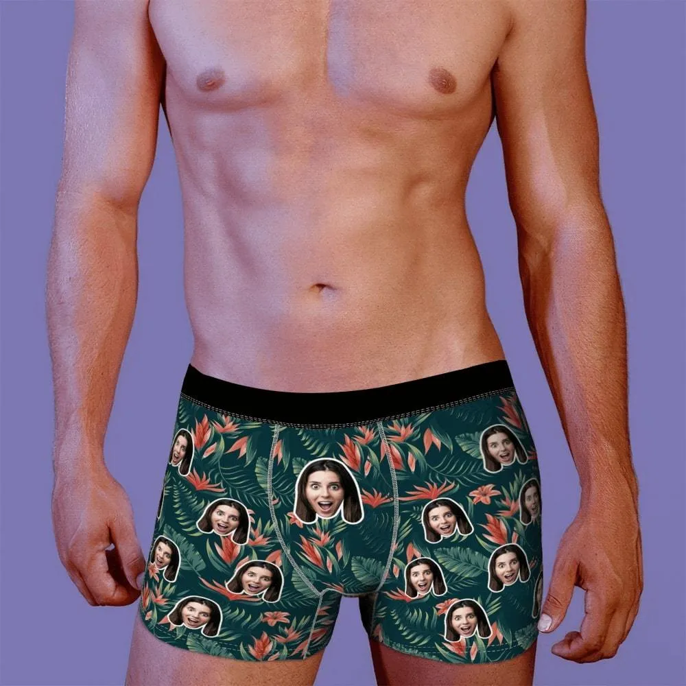 Men's Custom Face Boxer Shorts, Put Face On Underwear-Forest