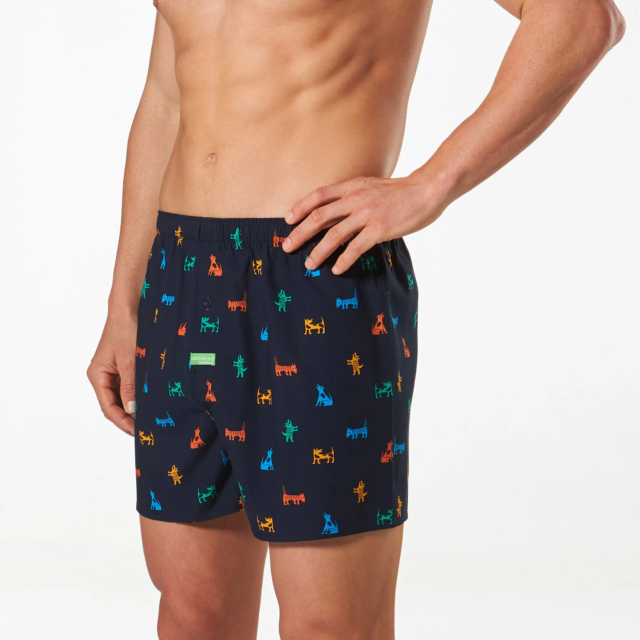 Men's Dog Gone Bad Bamboo Boxer Shorts - Navy