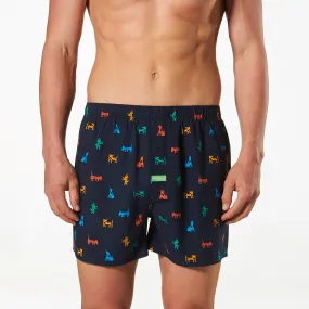 Men's Dog Gone Bad Bamboo Boxer Shorts - Navy