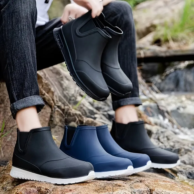 Mens Durable Waterproof Rain Boots - High-Performance Non-slip Traction - Ideal for Outdoor Working & Fishing Adventures