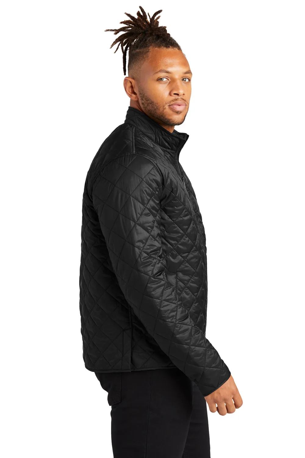 Mercer Mettle Mens Quilted Water Resistant Full Zip Jacket - Deep Black