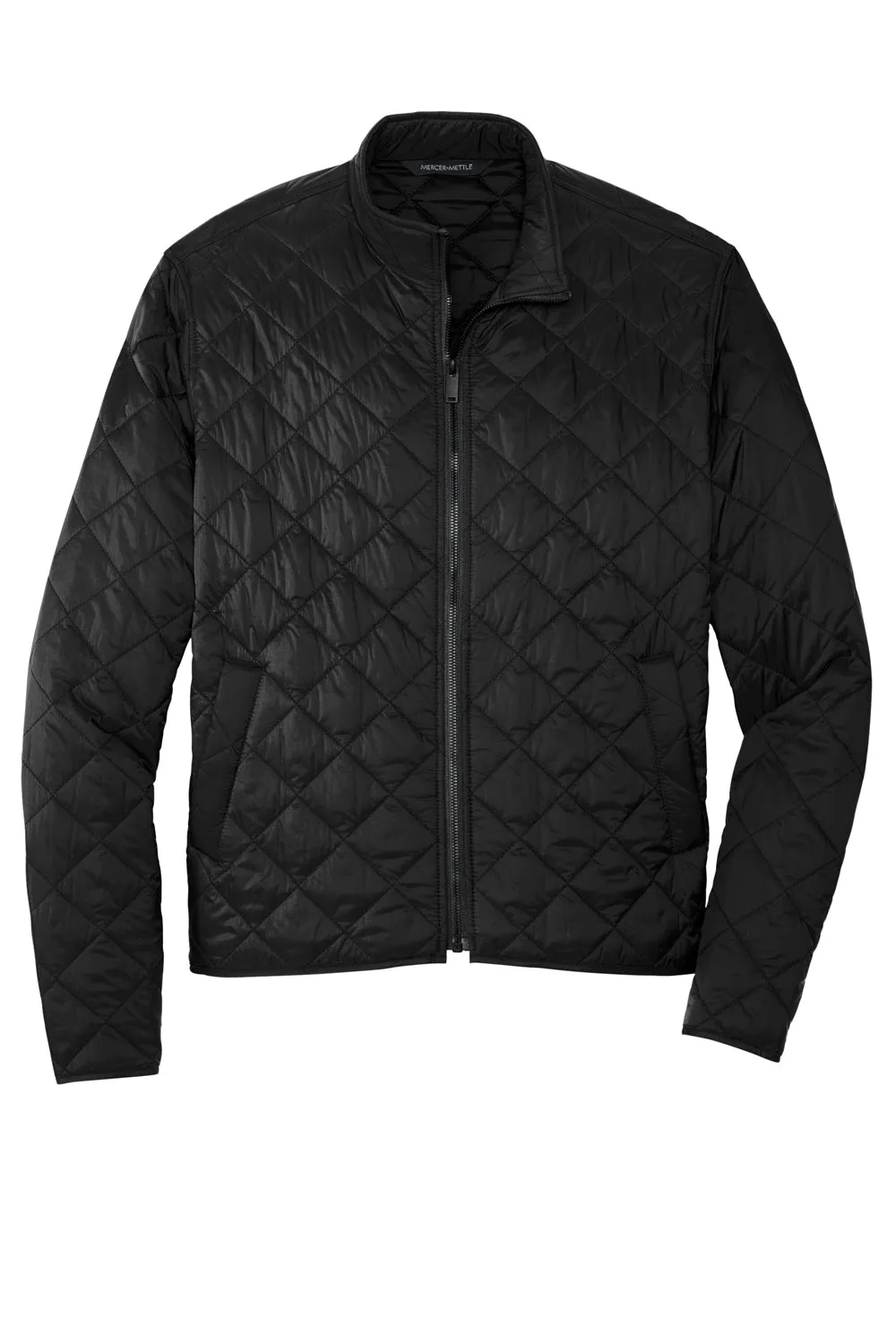 Mercer Mettle Mens Quilted Water Resistant Full Zip Jacket - Deep Black