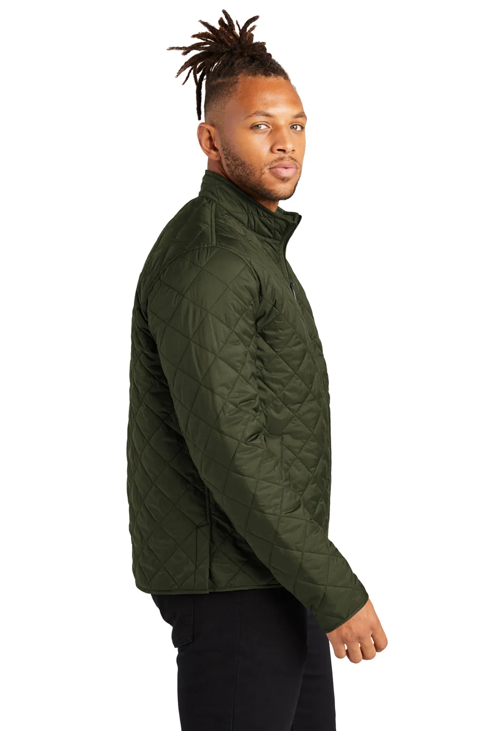 Mercer Mettle Mens Quilted Water Resistant Full Zip Jacket - Townsend Green