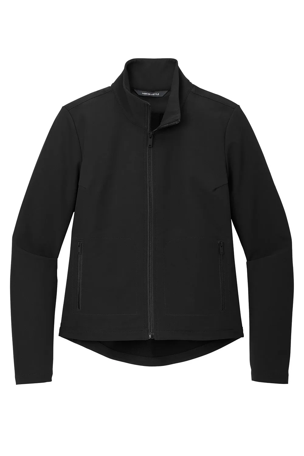 Mercer Mettle Womens Water Resistant Soft Shell Full Zip Jacket - Deep Black - New