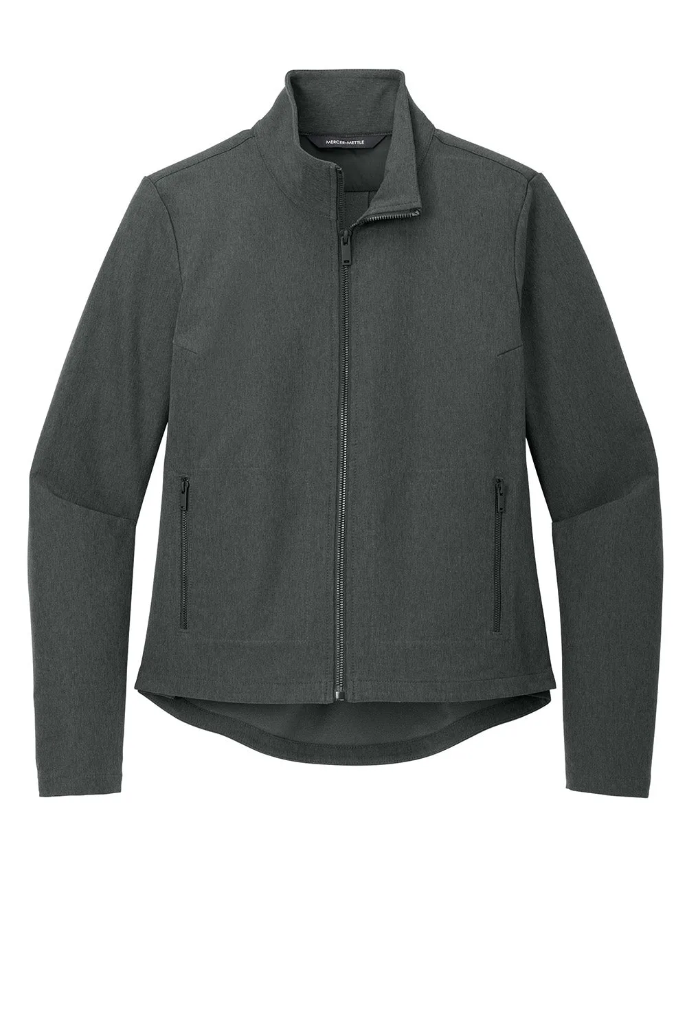 Mercer Mettle Womens Water Resistant Soft Shell Full Zip Jacket - Heather Anchor Grey - New