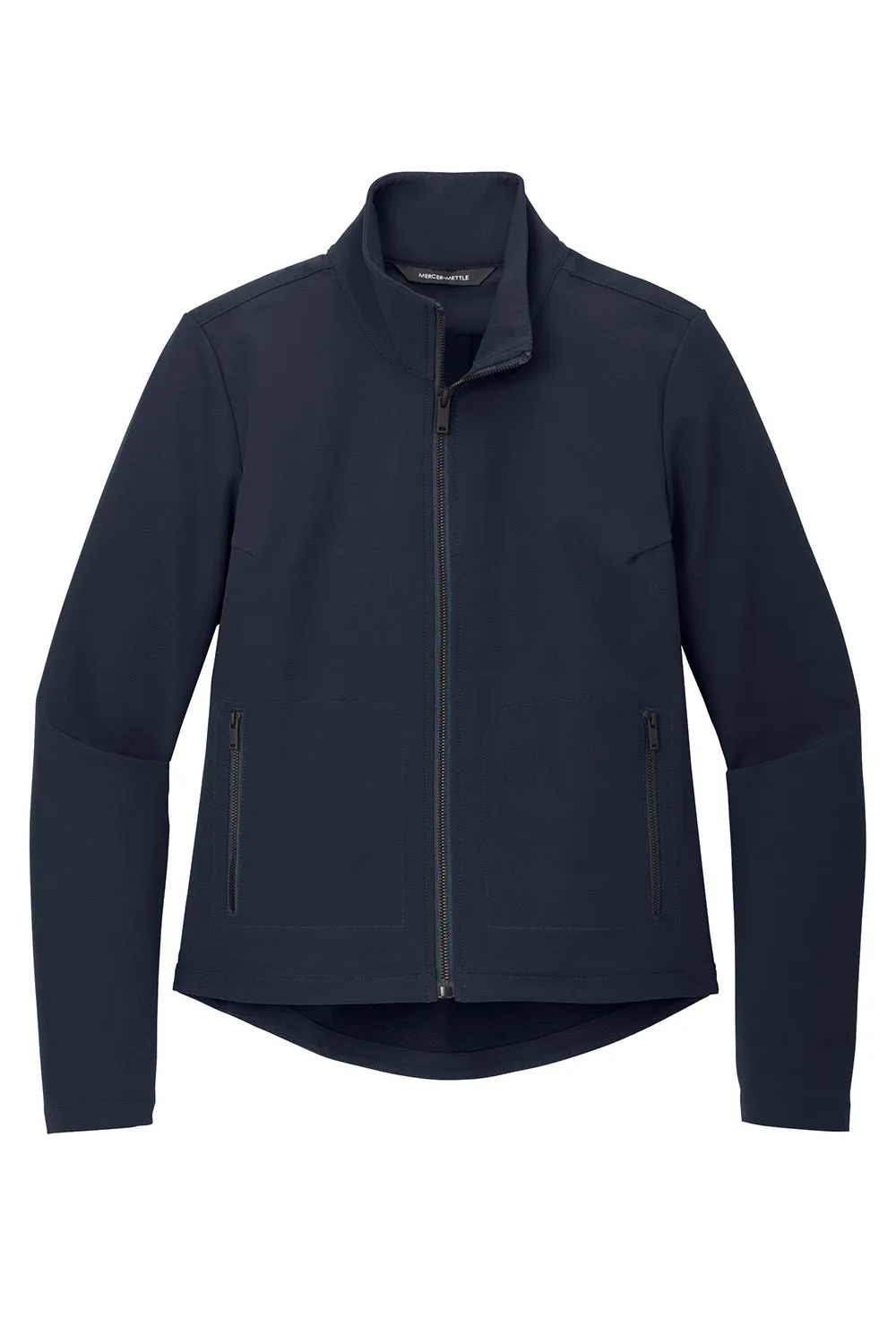 Mercer Mettle Womens Water Resistant Soft Shell Full Zip Jacket - Night Navy Blue - New