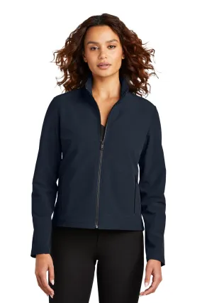 Mercer Mettle Womens Water Resistant Soft Shell Full Zip Jacket - Night Navy Blue - New