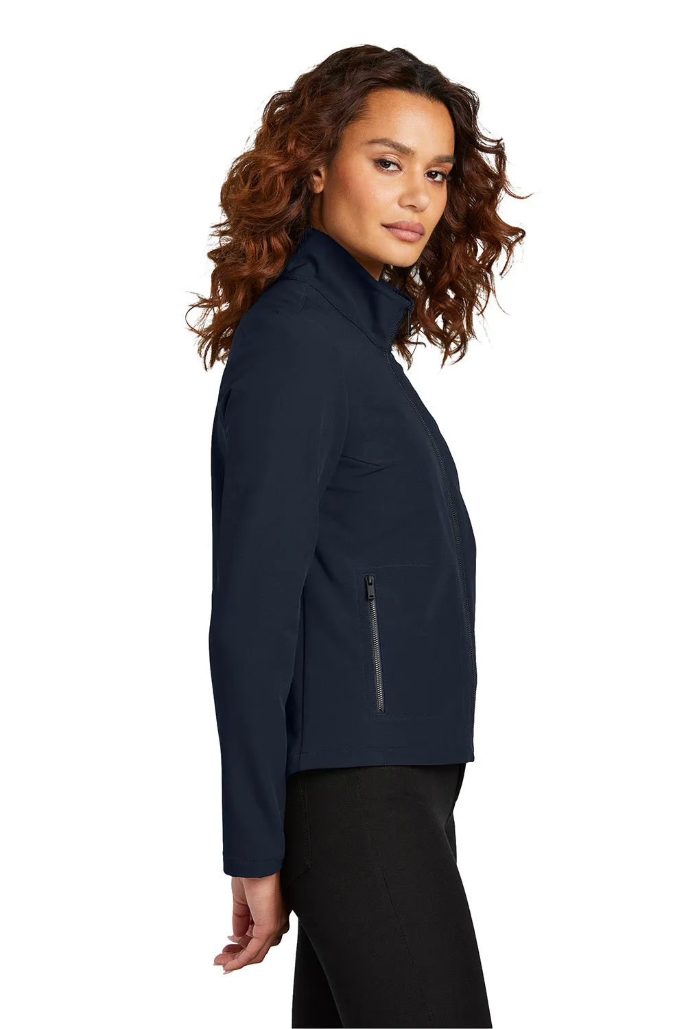 Mercer Mettle Womens Water Resistant Soft Shell Full Zip Jacket - Night Navy Blue - New