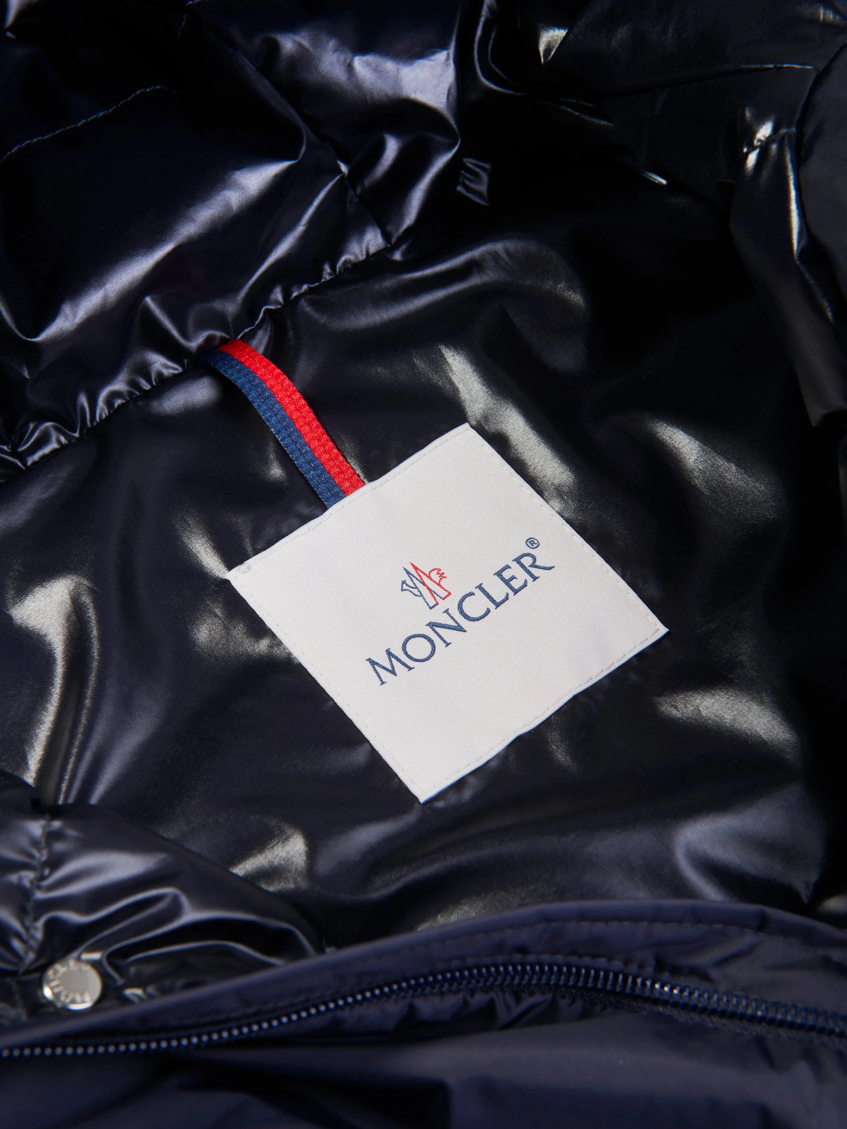 Moncler Enfant Boys Down Iruwa Long parka Coat in Navy