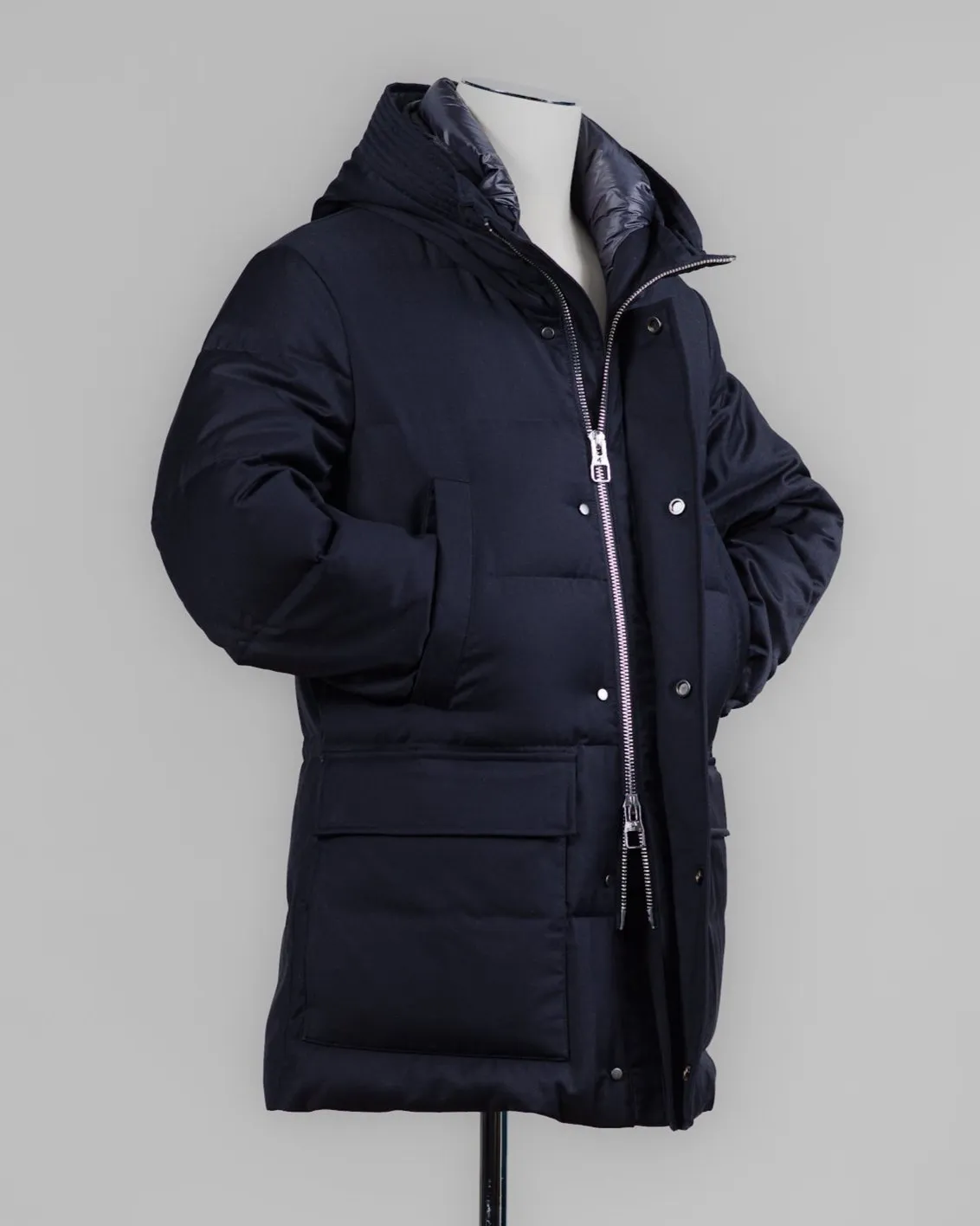 Montecore Super 120's Wool Down Parka / Navy