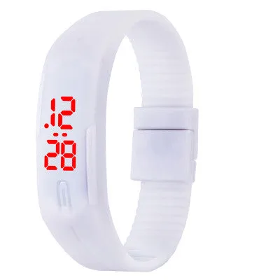 New Fashion Sport LED Watch Candy Color Silicone Rubber Touch Screen Digital Watches Waterproof Wristwatch Dress Bracelet