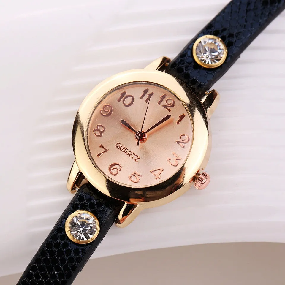 New Women Dress Watches Quartz Wrist Watch 7 Colors Gold Watch Leather Bracelet Watch Women Top Brand Luxury Gift