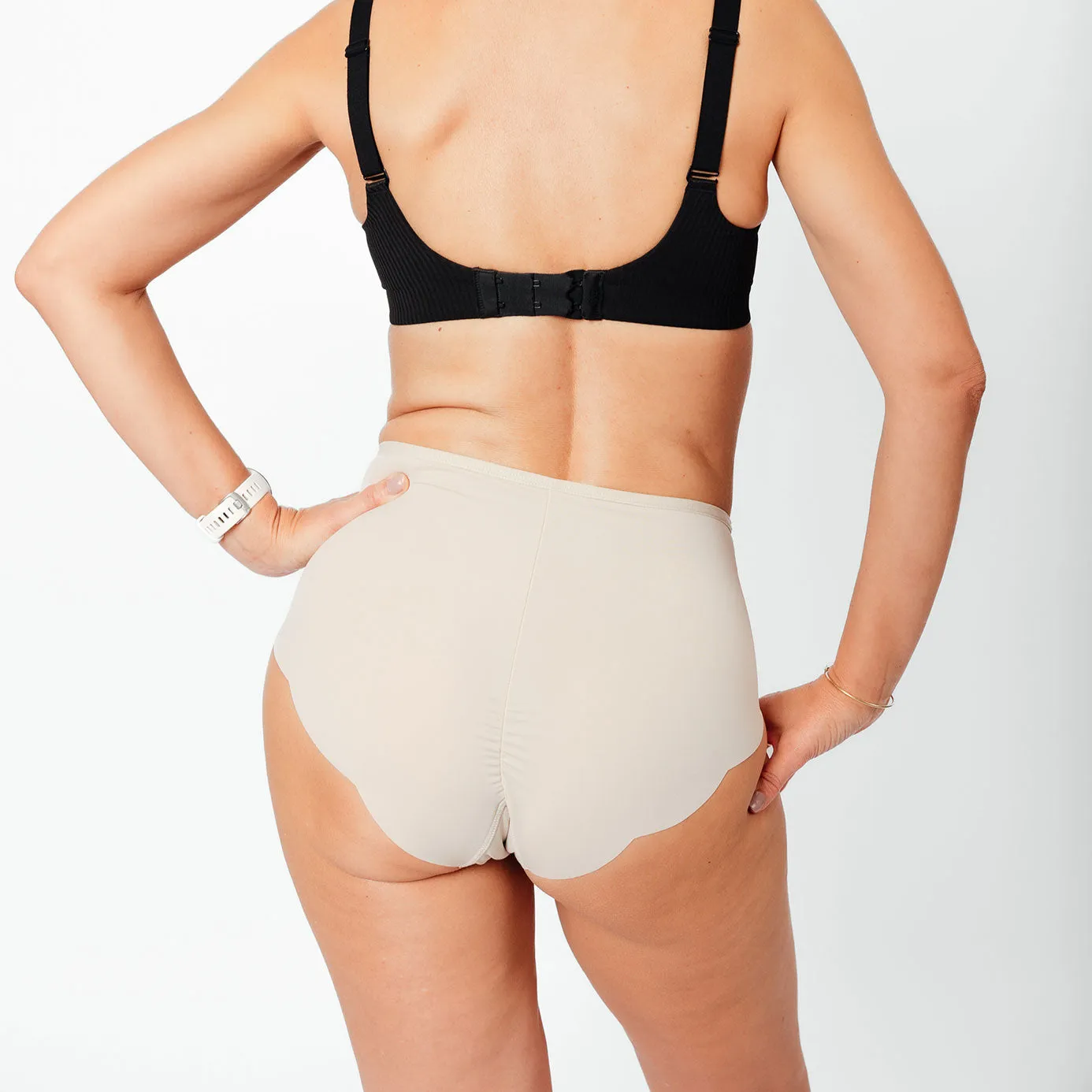 Nixi Body Coni Sporty High Waist Knickers - Medium Absorbency - Cream