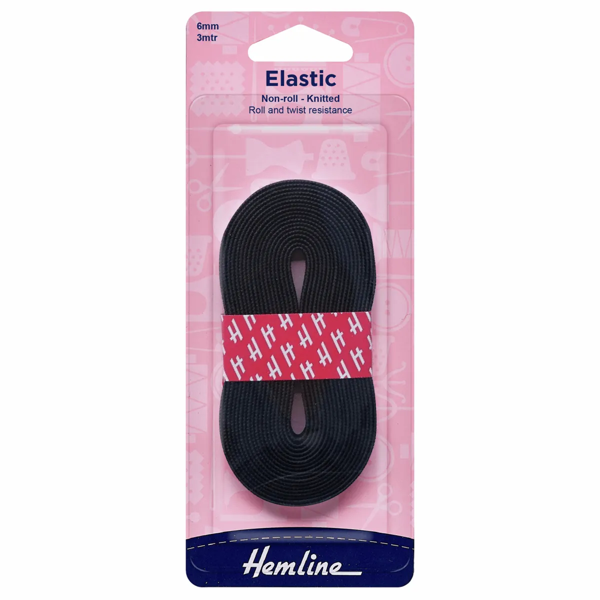 Non-Roll Knitted Elastic: -3m x 6mm