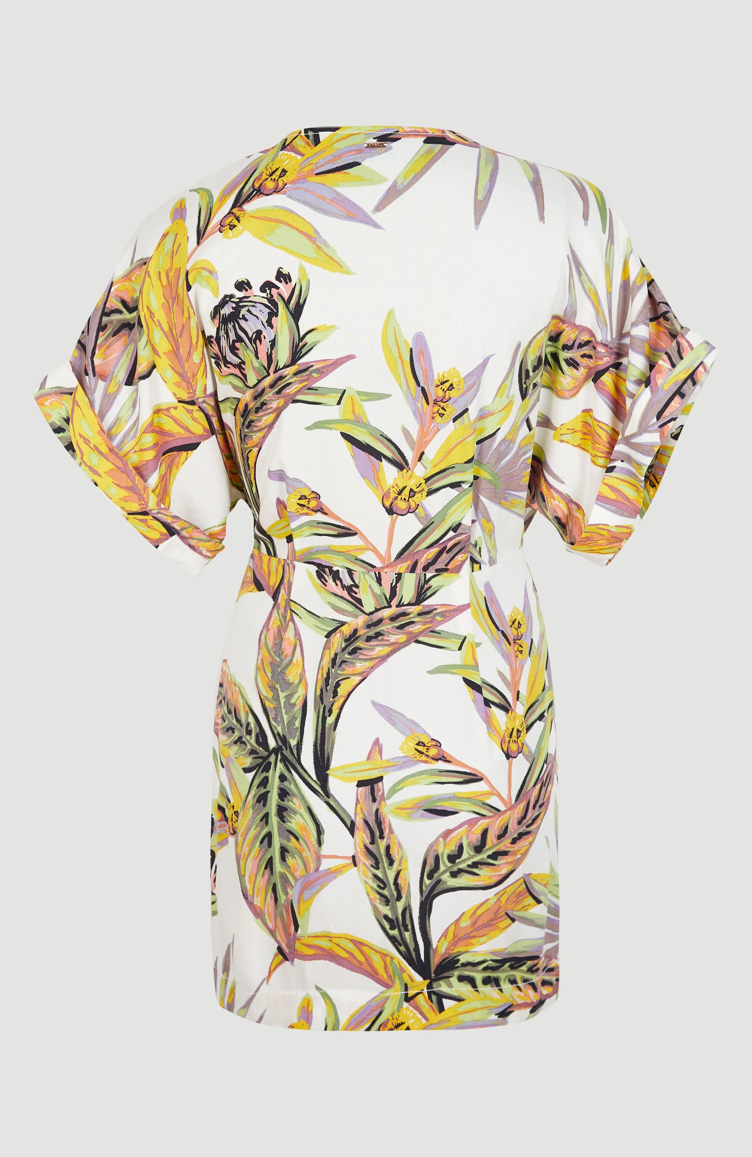 Oliana Wrap Dress | White Tropical Flower