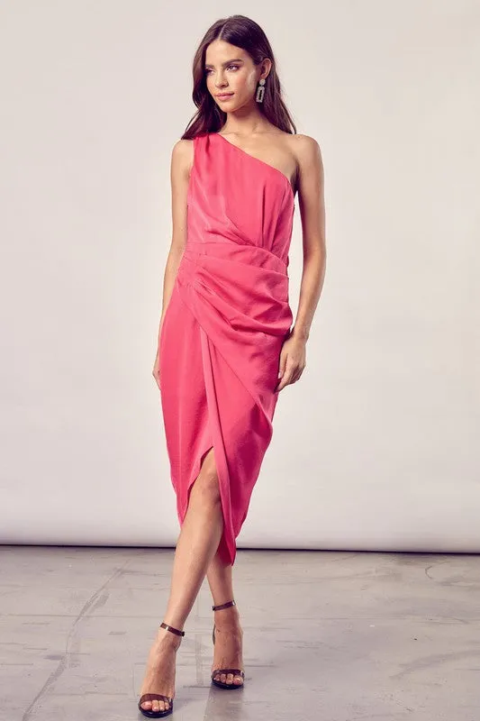 ONE SHOULDER WRAP DRESS