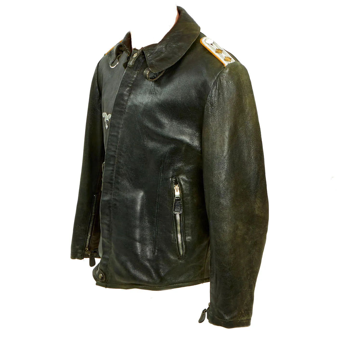 Original German WWII 1941 Dated Luftwaffe Hauptmann Officer's Leather Flight Jacket with Leather Flight Pants