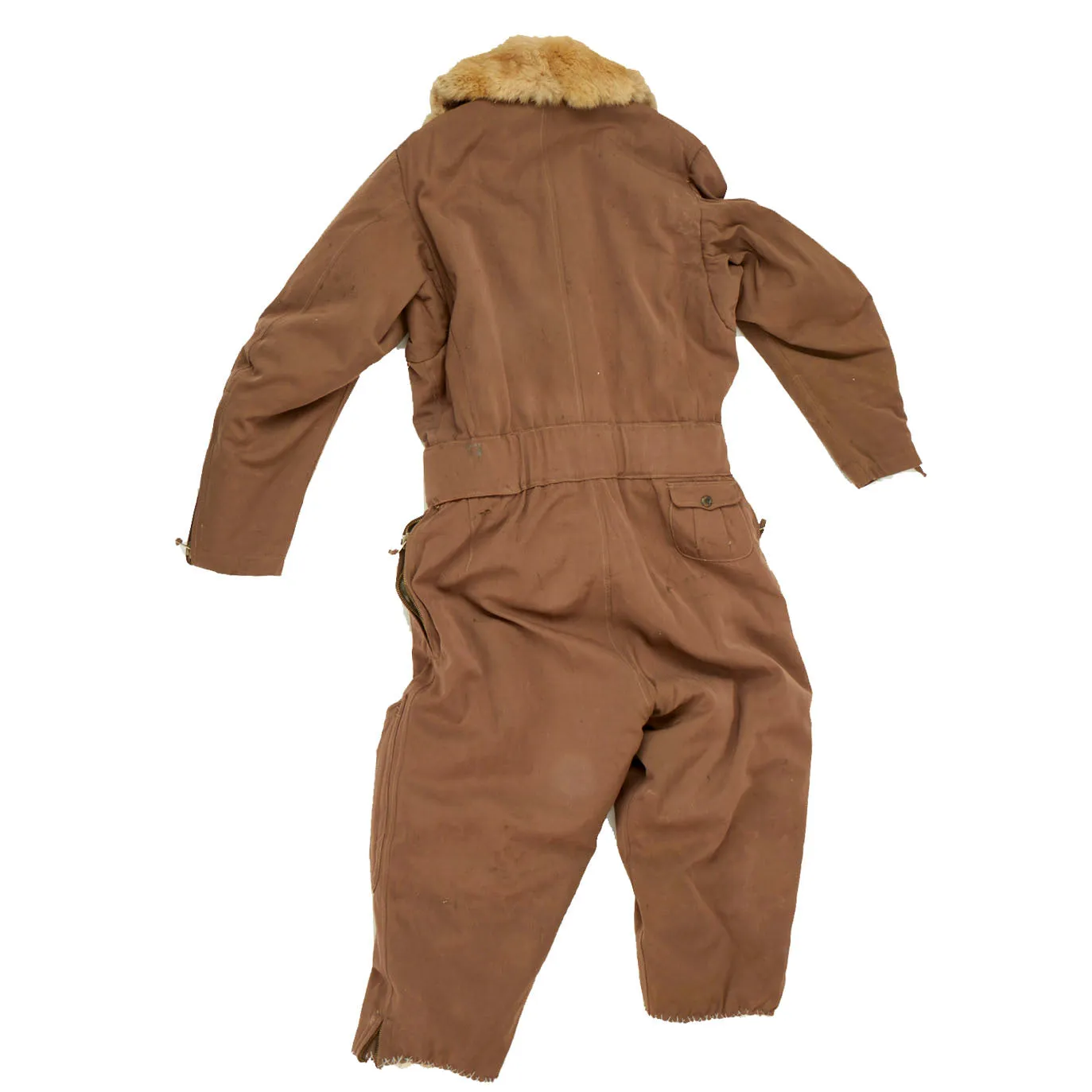 Original Imperial Japanese WWII Winter Fur Lined Pilot Electric Heated Flight Suit - dated 1943