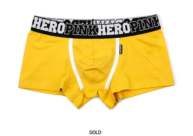 Pink Hero Famous Brand Cotton Men's Boxer Sex Underwear Classic Fashion Underpant Panties Cueca Shorts Man Bulge Pouch Plus Size