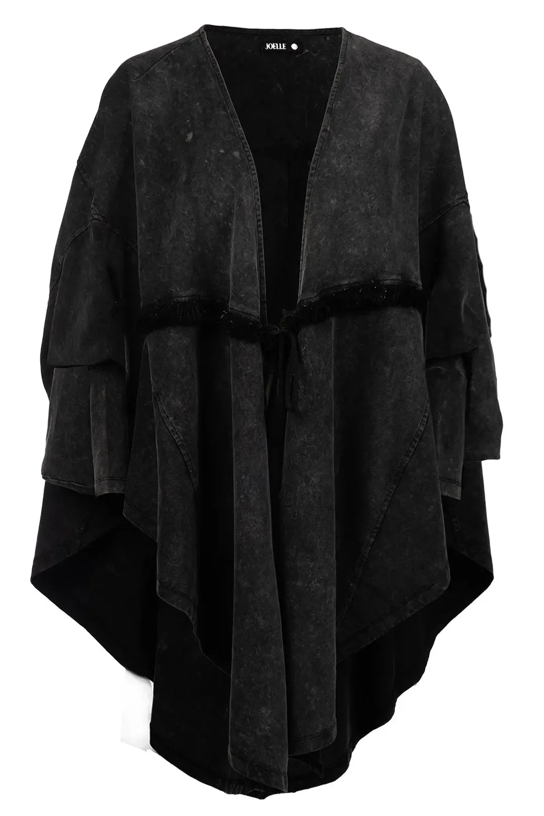 Poncho noir effet delavé | Odile