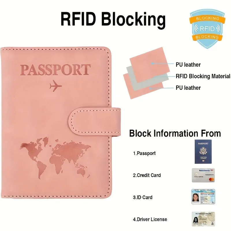 Premium Anti-Theft Travel Passport Wallet - RFID Shielded, Secure & Multifunctional - Durable PU Leather with Card Slots for Safe, Stylish Organization