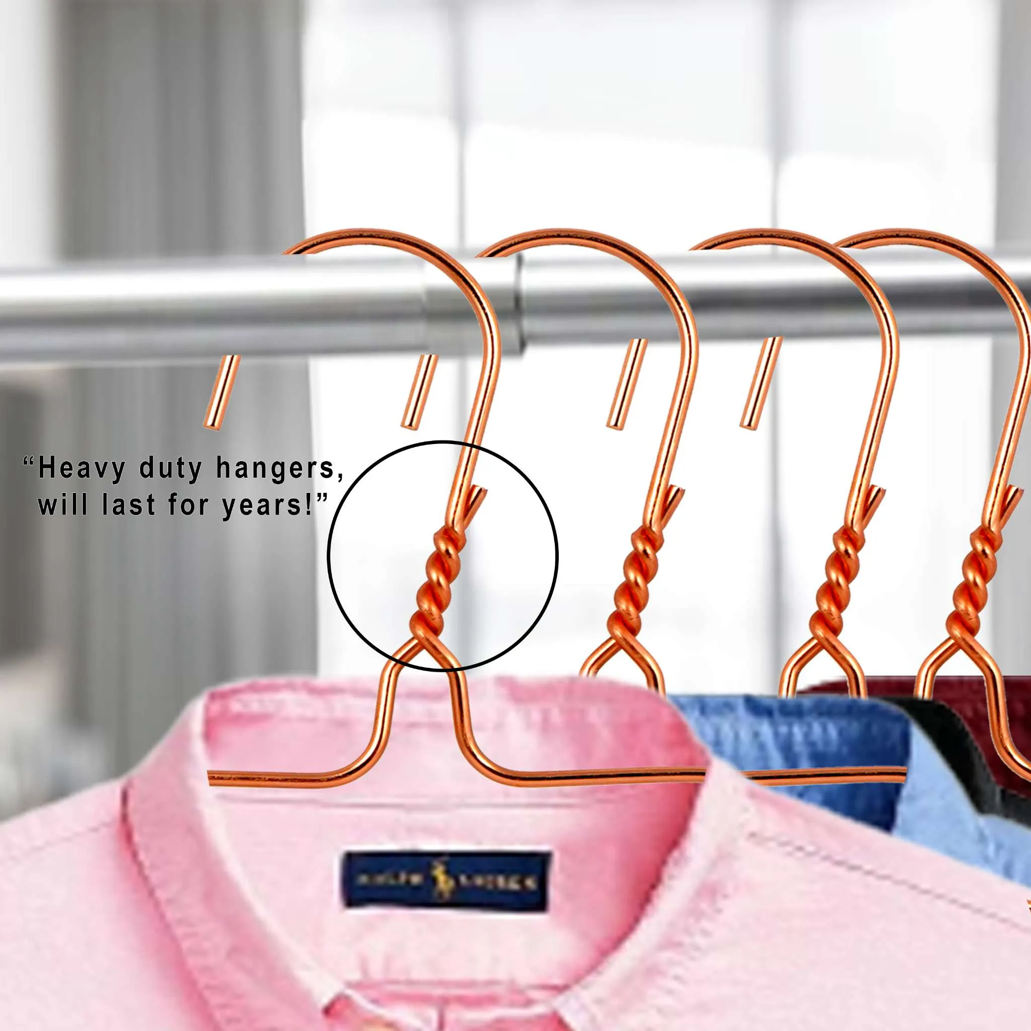 Premium Metal Hanger 16" 10 Gauge - Rose Gold