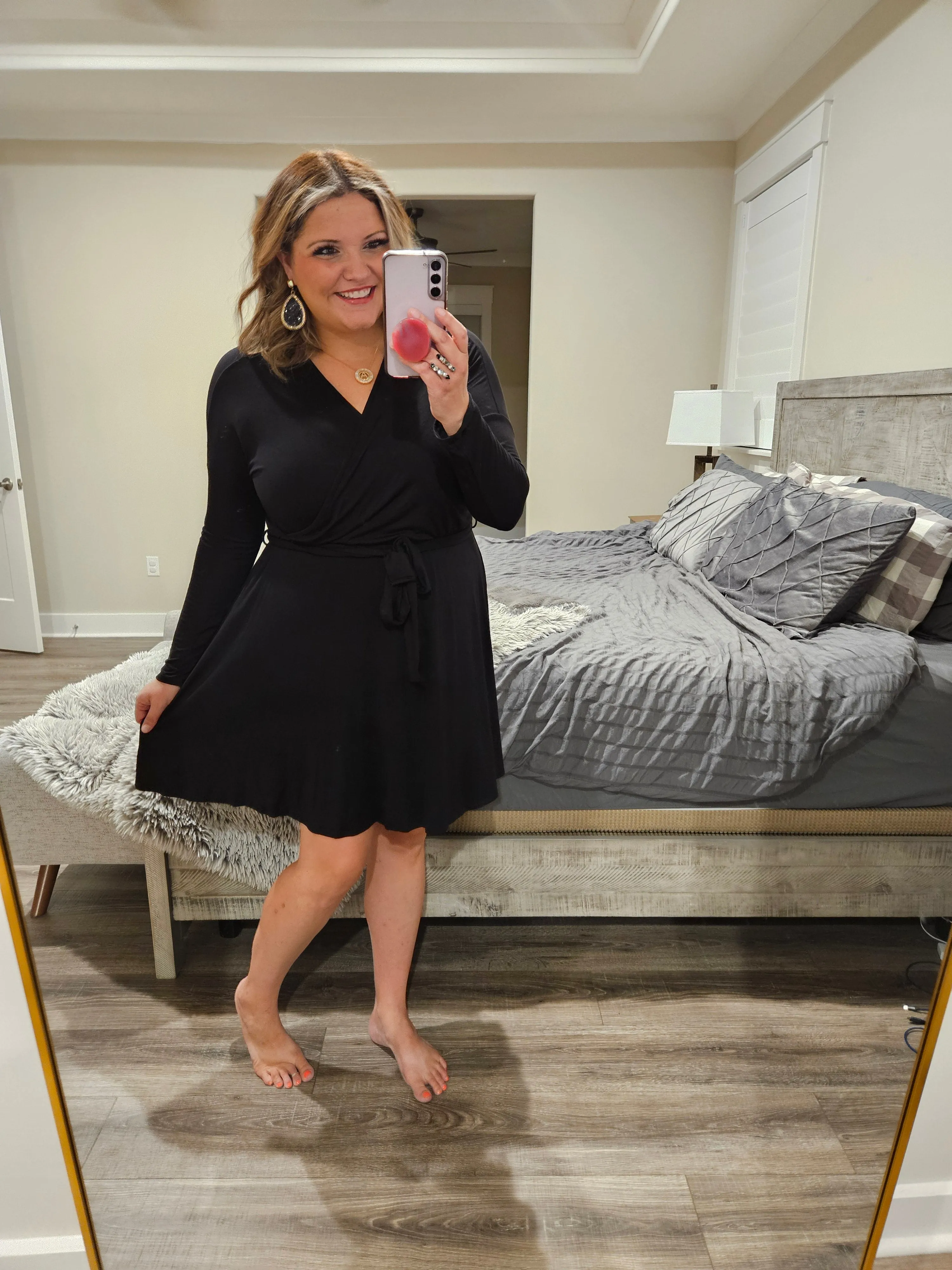 "Wrap Around" Long Sleeve Wrap Dress