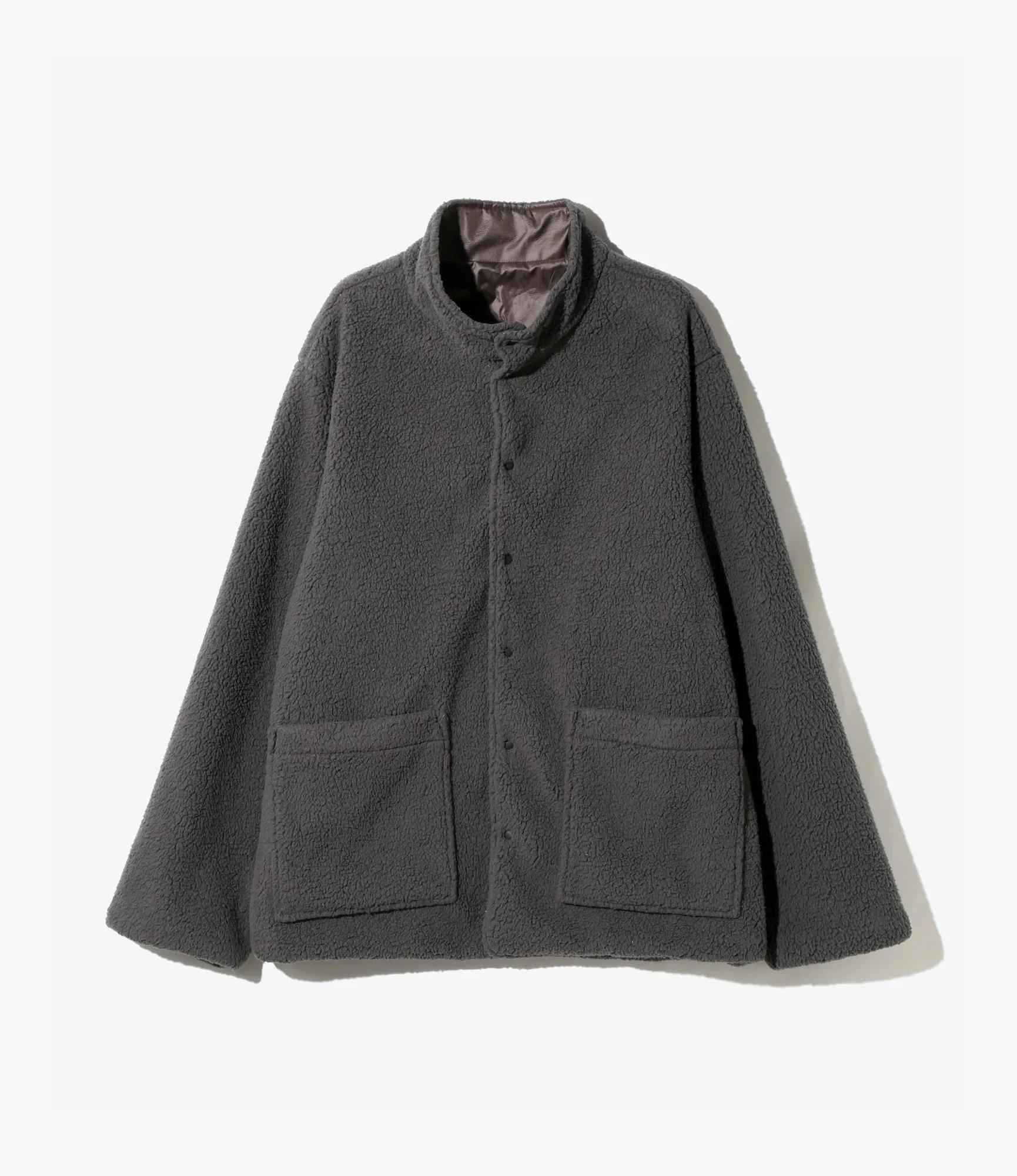 Reversible Jacket – Charcoal Fleece / Brown Ripstop