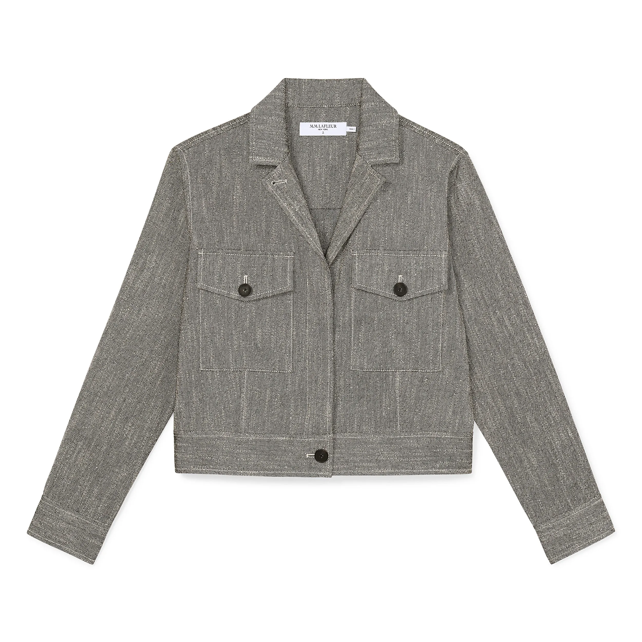 Rhoda Jacket - Cotton Tweed :: Black/Ivory