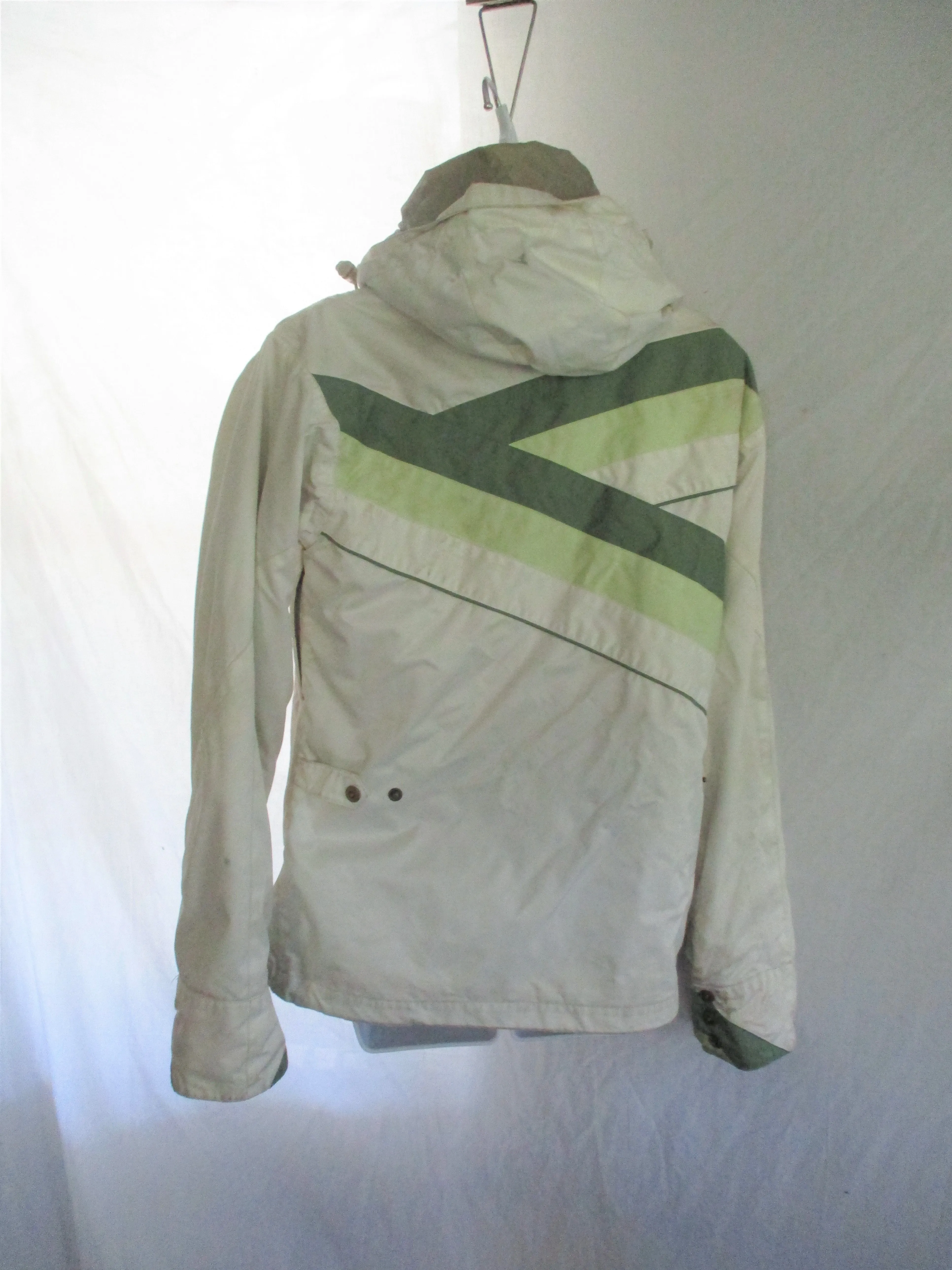 RIDE SNOWBOARDS CELL FIVE Lined Winter SKI JACKET Coat M White Green