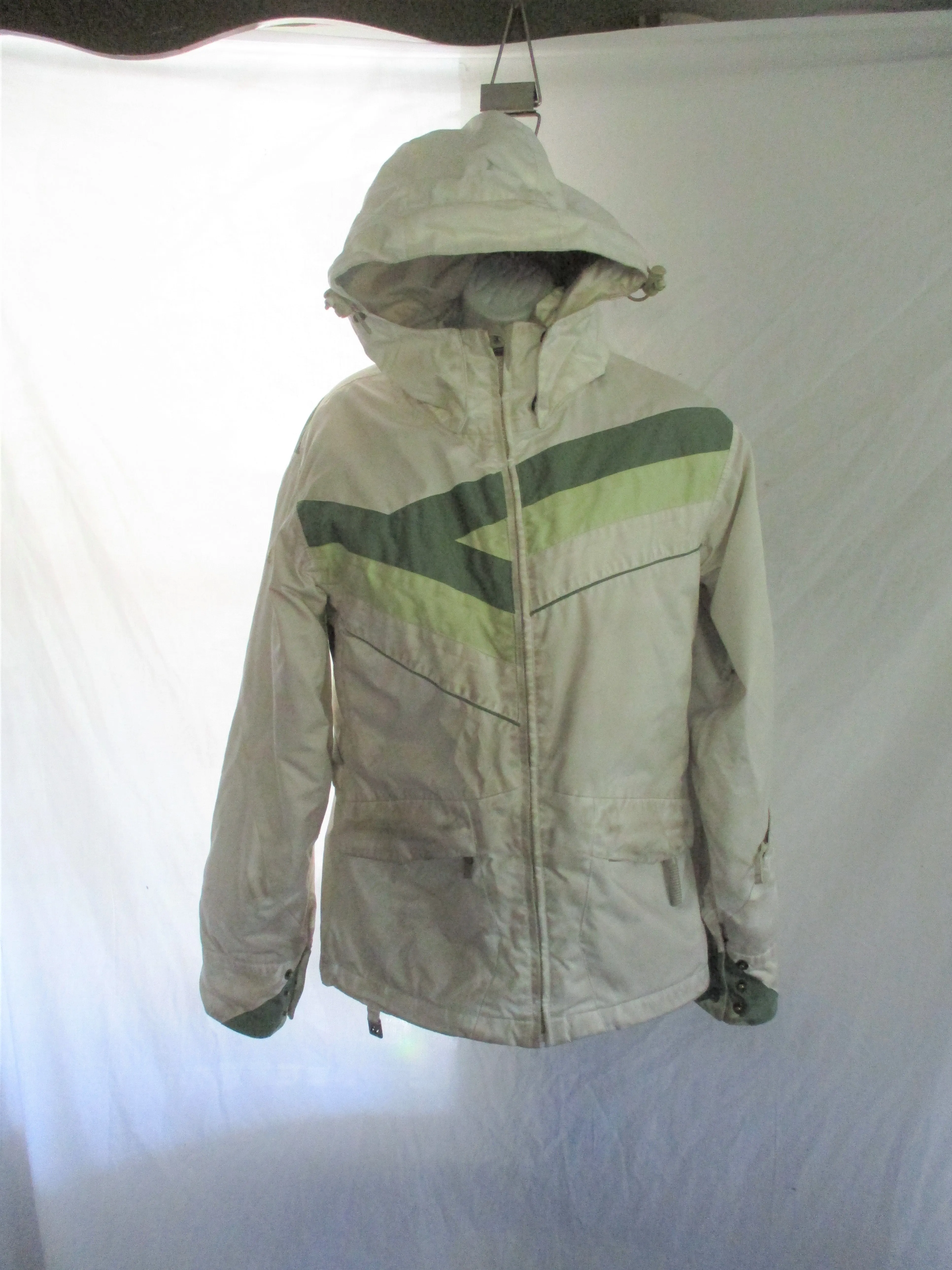 RIDE SNOWBOARDS CELL FIVE Lined Winter SKI JACKET Coat M White Green