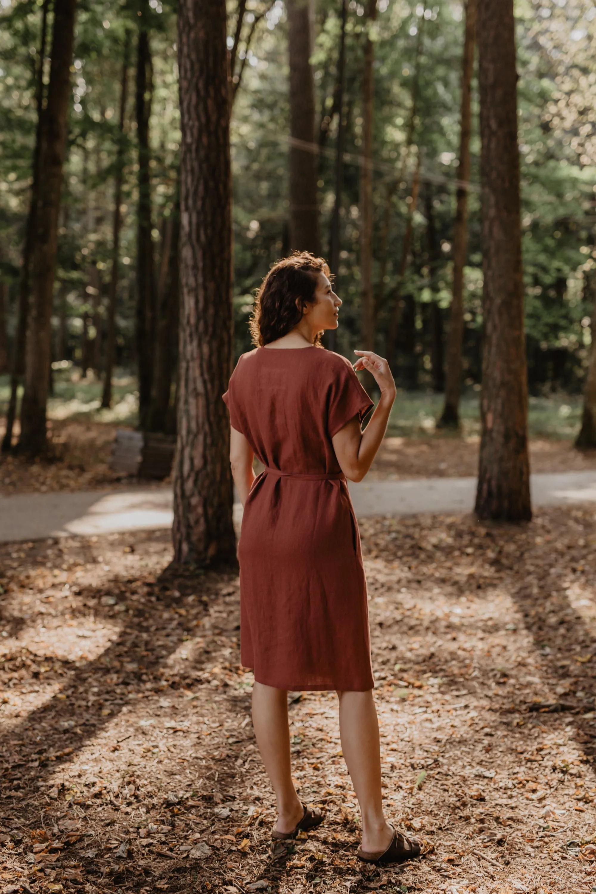 Rome Linen Wrap Dress