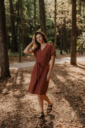 Rome Linen Wrap Dress