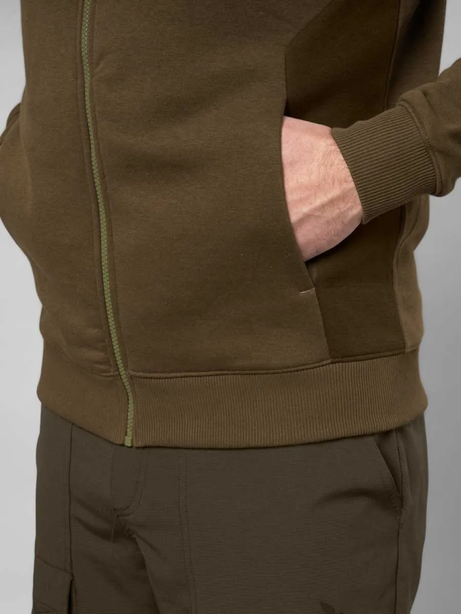 SEELAND Cross Zip Hoodie - Mens - Dark Olive