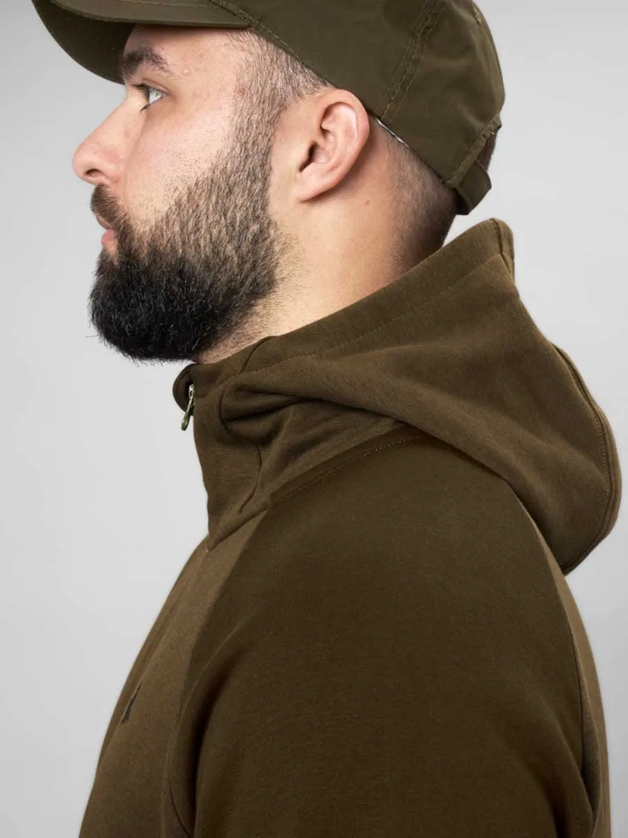 SEELAND Cross Zip Hoodie - Mens - Dark Olive