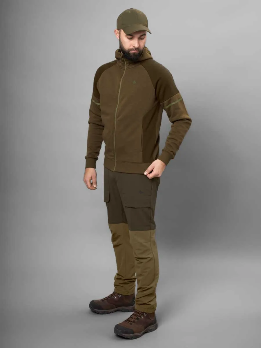 SEELAND Cross Zip Hoodie - Mens - Dark Olive