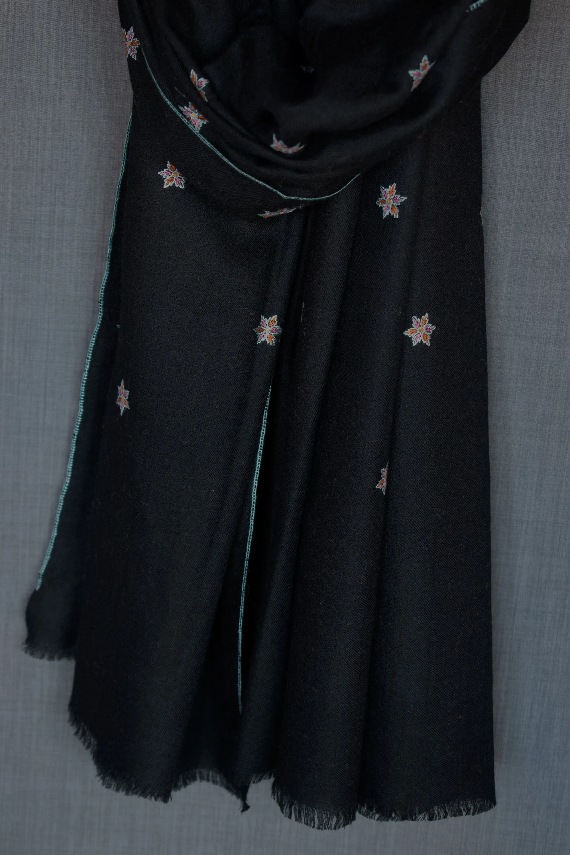 SHOP ANNIVERSARY SALE -   Kashmir Pashmina Star Collection 2 of 5, Hand Embroidered Shawl, Cashmere Wrap, Handwoven, 40x80"