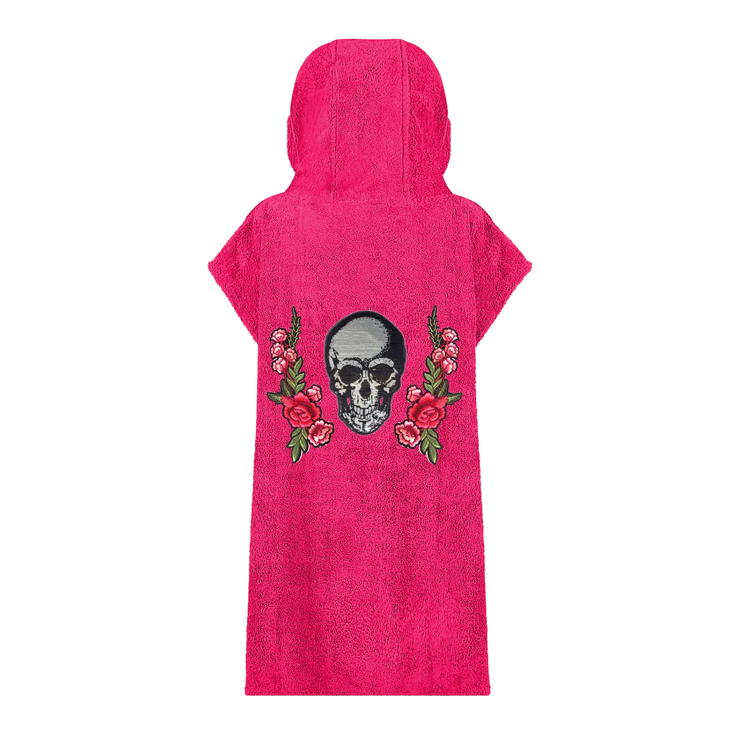 Silver Skull and Roses Beach Robe