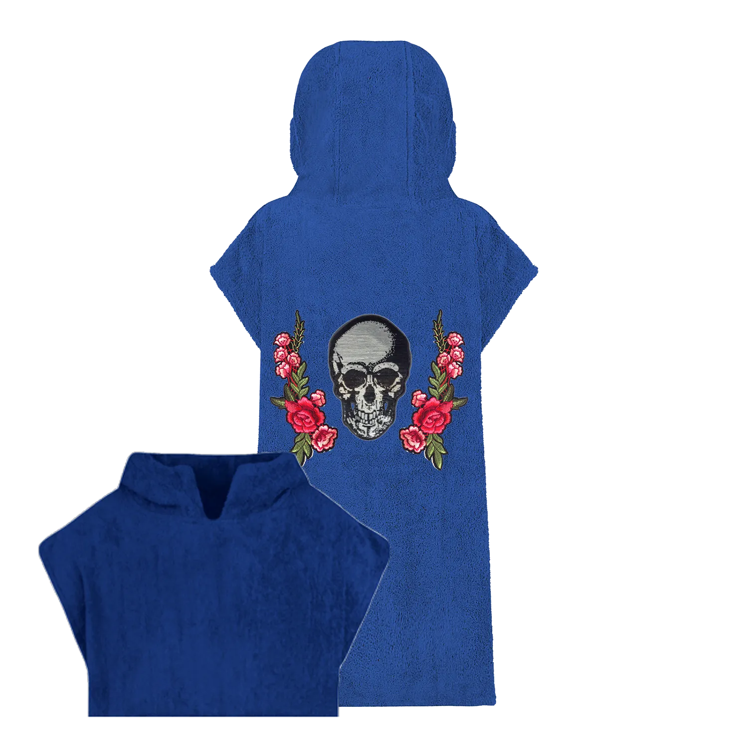 Silver Skull and Roses Beach Robe