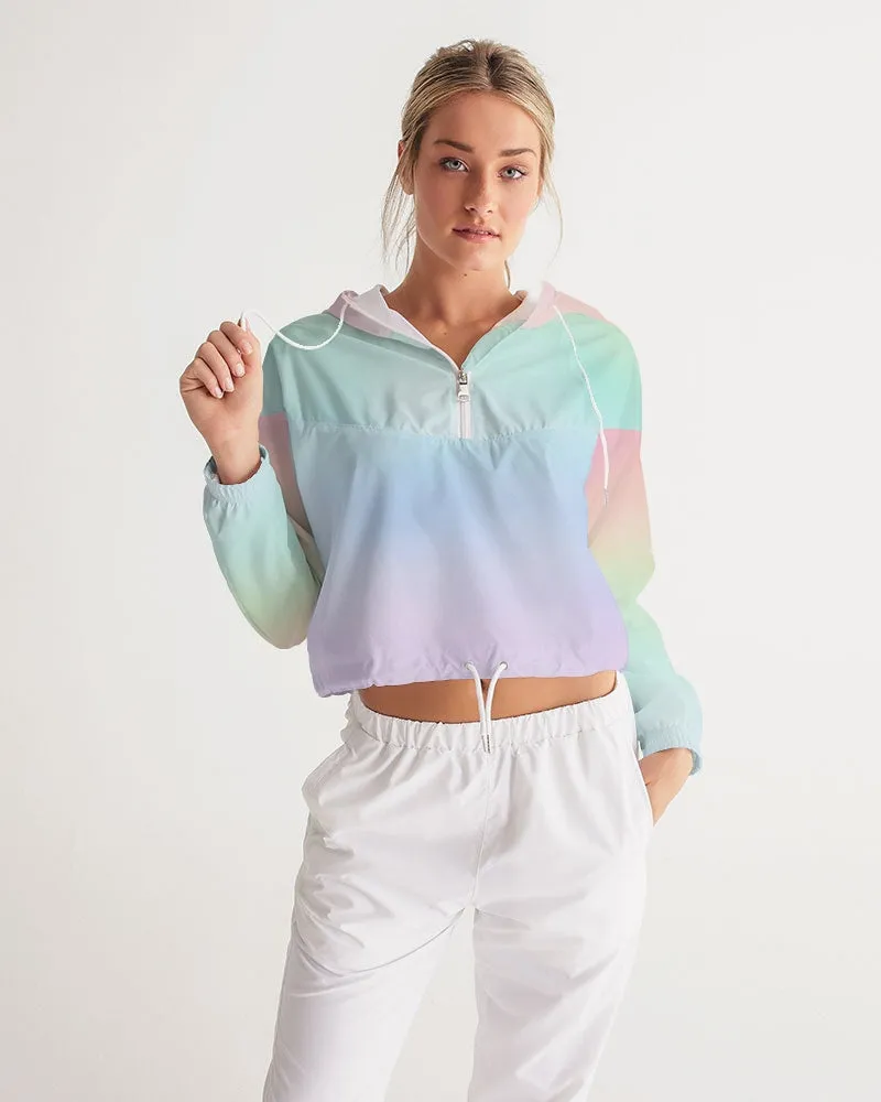 Soft Rainbow Cropped Windbreaker Jacket